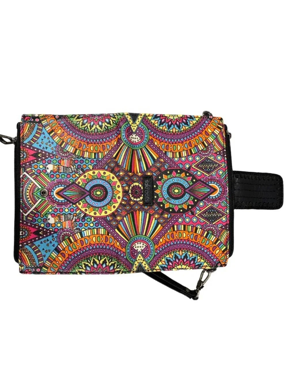 Sakroots artist circle Colorful coated Canvas Wristlet Wallet w/ wrist strap